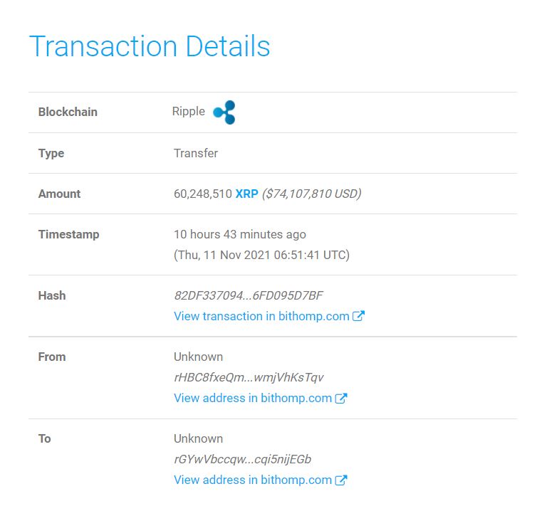 Transaction activity in XRP blockchain